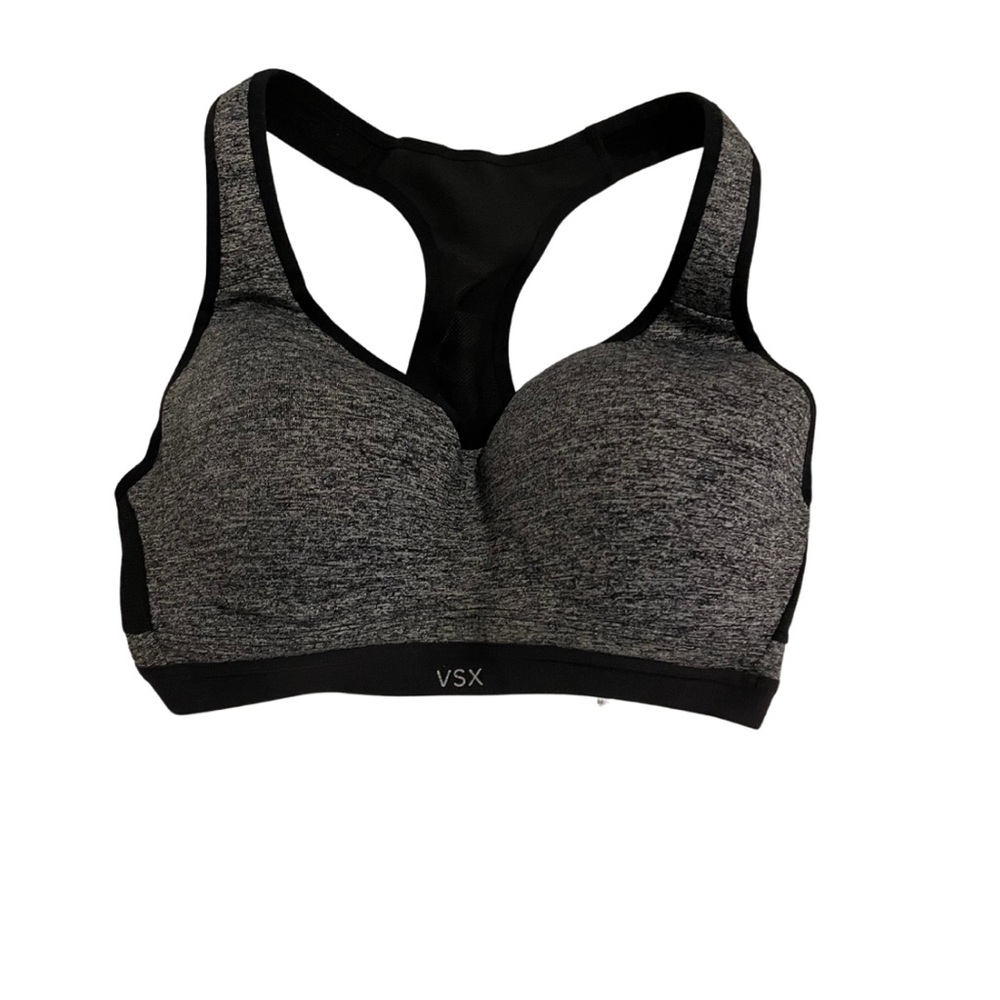 Gray and black VSX Sport sports bra